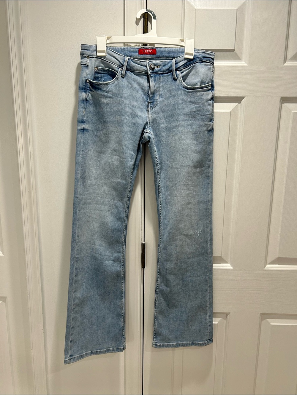 Guess Light Blue Denim Jeans with Decorative Button